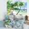 Designart - Summer Beach With Palm Trees - Nautical &#x26; Coastal Canvas Wall Art Print